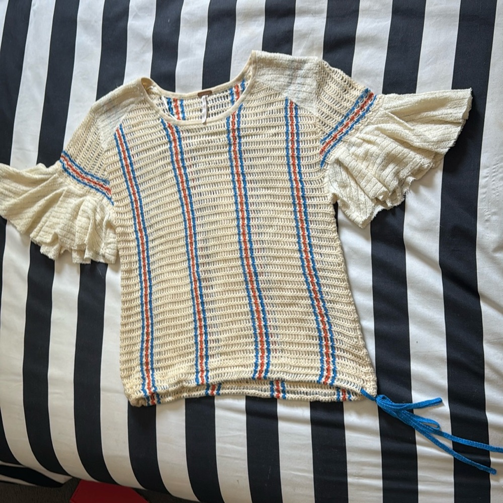 Free people striped beach shirt S